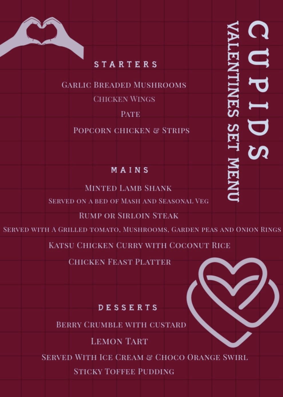 Valentines Special Set Menu at The Dragonfly in Basingstoke